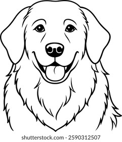 Printable golden retriever coloring page for kids and adults