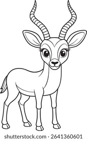 Printable Grant gazelle coloring sheet with adorable design perfect for fun activities