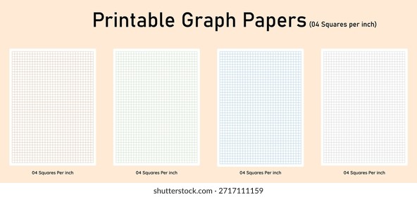 Papel gráfico imprimible cuatro, 4 cuadrados por pulgada, EPS 10