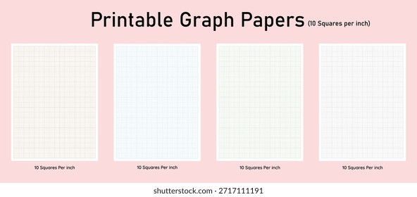 Papel gráfico imprimible diez,10 cuadrados por pulgada, EPS 10