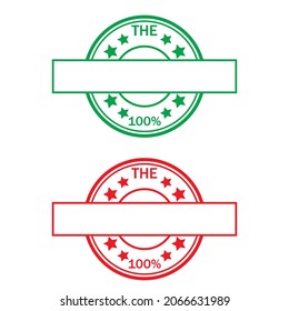 Printable green, red stamp with text the 100% Emptiness. Icon isolated on a white background vector image illustration for business, industry, trade and services . logo template eps10
