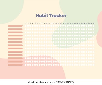 Printable habit tracker with colorful, cute, and simple patterns, for daily use.