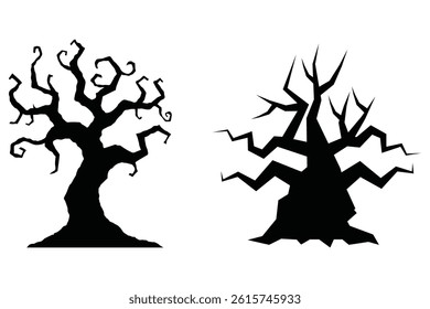 Printable Halloween Tree Vector Silhouette

