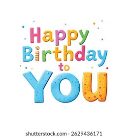 Printable Happy Birthday Text Vector for DIY Crafts