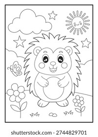 Printable Hedgehog Coloring Sheet