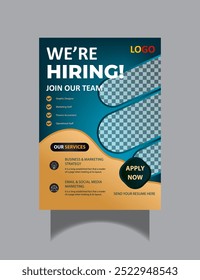 Diseño de Plantilla de flyer de contratación imprimible.