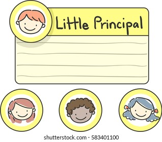 Printable Illustration Featuring A Little Kid With The Words Little Principal Written Beside It