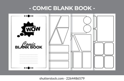 Printable Interior Pages KDP Comic Blank Book Vector Design Template