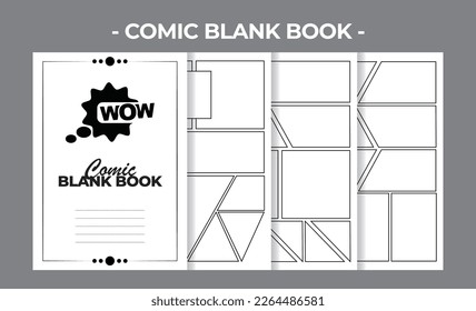 Printable Interior Pages KDP Comic Blank Book Vector Design Template