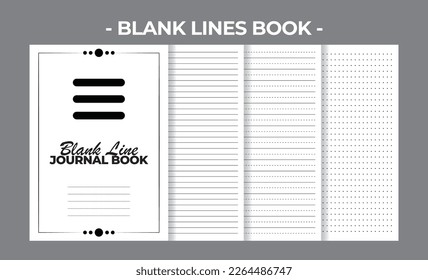 Printable Interior Pages KDP Dotted or Lines Book Vector Design Template