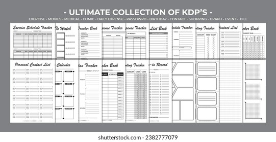 Printable Interior Pages KDP Ultimate Collection Pack Vector Design Template