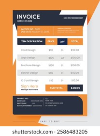 Printable Invoice Form Clean, Professional and Easy to Use