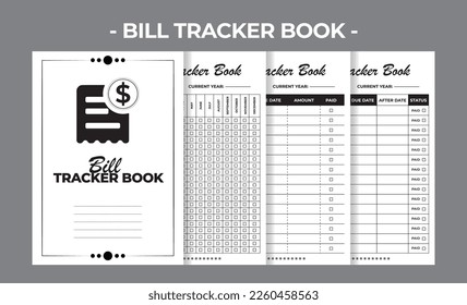 Plantilla de diseño de vectores para libros de seguimiento de facturas de KDP impresa