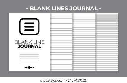 Printable KDP Blank Line Journal Book Vector Design Template