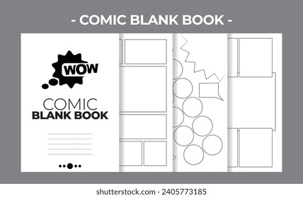 Printable KDP Comic Blank Book Vector Design Template