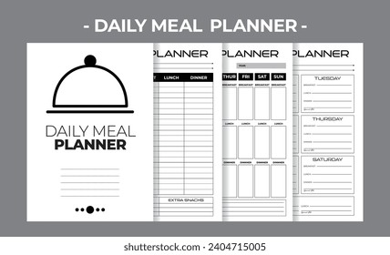 Plantilla de diseño de vectores de libros en blanco impresa de KDP Daily Mean Planner