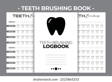 Printable KDP Teeth Brushing Blank Book Vector Design Template