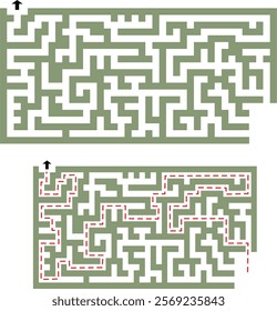 Printable labyrinth, a maze game for children. Find the right path to the other side. An easy task even for a small children. Also works as a mirror image and upside down. Solution included.