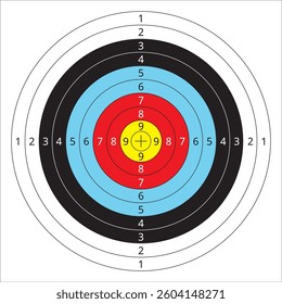 Printable layerd target verctor illustration. Archery target isolated. Target logo.