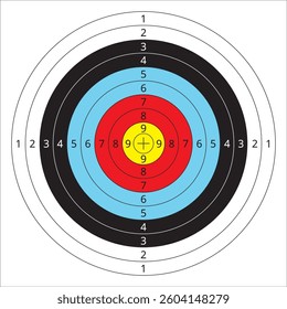 Printable layerd target verctor illustration. Archery target isolated. Target logo.