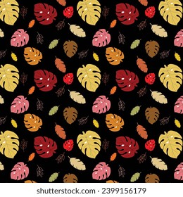 Printable leaf pattern multicolor textile pattern seamless vector design beauty organic leaves ornament