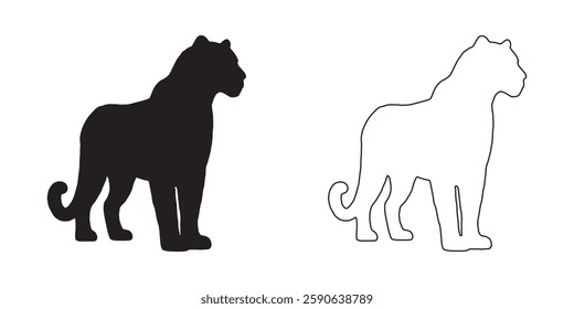 Printable Leopard Silhouette for T-Shirts, Posters, Stickers, and Merchandise - Leopard Vector - Leopard Icon
