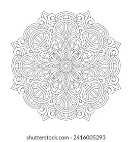 Printable Mandala Coloring Book Design Vector File