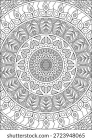 Dibujado a mano mandala para colorear para el Vector adulto