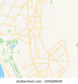 Printable map of Argyroupoli, Greece with main and secondary roads and larger railways. This map is carefully designed for routing and placing individual data.