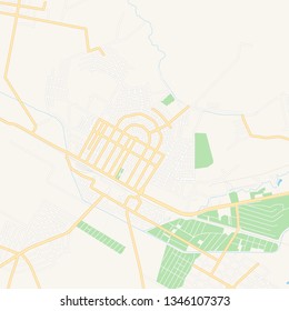 Printable map of Armavir, Armenia with main and secondary roads and larger railways. This map is carefully designed for routing and placing individual data.