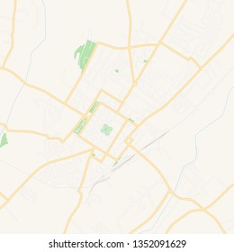 Printable map of Bjelovar , Croatia with main and secondary roads and larger railways. This map is carefully designed for routing and placing individual data.