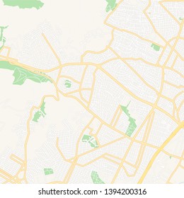 Printable map of Chaidari, Greece with main and secondary roads and larger railways. This map is carefully designed for routing and placing individual data.