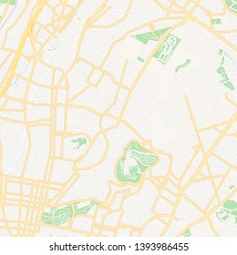 Printable map of Galatsi, Greece with main and secondary roads and larger railways. This map is carefully designed for routing and placing individual data.
