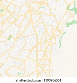 Printable map of Ilioupoli, Greece with main and secondary roads and larger railways. This map is carefully designed for routing and placing individual data.