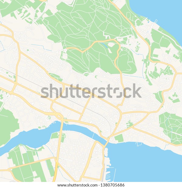 Printable Map Konstanz Germany Main Secondary Stock Vector (Royalty ...