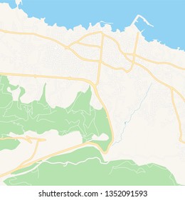 Printable map of Kyrenia  , Cyprus with main and secondary roads and larger railways. This map is carefully designed for routing and placing individual data.