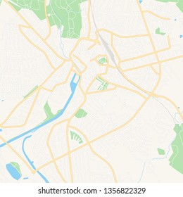 Printable map of Naestved, Denmark with main and secondary roads and larger railways. This map is carefully designed for routing and placing individual data.