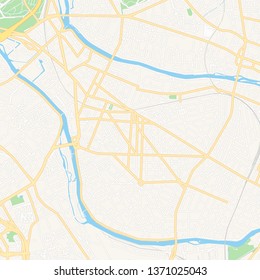 Printable map of Saint-Maur-des-Fosses, France with main and secondary roads and larger railways. This map is carefully designed for routing and placing individual data.