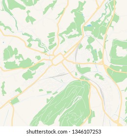 Printable map of Sankt Veit an der Glan, Austria with main and secondary roads and larger railways. This map is carefully designed for routing and placing individual data.