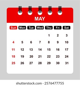 Printable May 2025 Calendar Monthly Planner