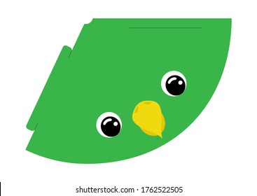 Printable mockup cap parrot. Festive cone template for birthday, party, christmas, baby shower. Fun accessory for entertainment. Cardstock cap layout construction. Print and cut. Vector illustration.