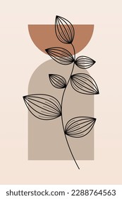Printable Modern Art Poster. Botanical boho wall decor printable poster
