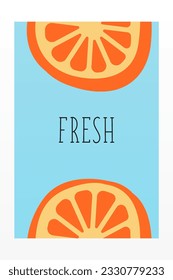 Afiche de la cocina moderna e impresa. Decoración De Arte En Pared De Frutas. Afiche escandinavo sobre la decoración de la pared de la fruta