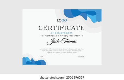 printable modern vector certificate. certificate template. certificate background