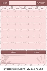 Printable Monthly Journal Planner Template