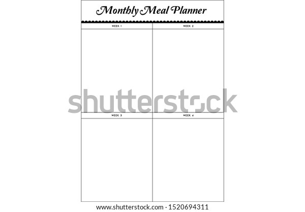 Monthly Meal Calendar Template from image.shutterstock.com