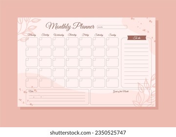 Printable Monthly planner templates to customize
