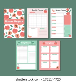 Printable Monthly, Weekly and Daily Planner in Peach patterns and design