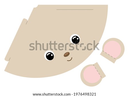 Printable mouse paper hat. Party die cut template for birthday, christmas, baby shower. Fun accessory for entertainment. Print, cut and glue. Vector stock illustration.