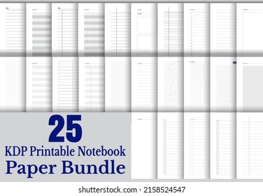 Printable Notebook Paper Bundle | 25 Unique Page